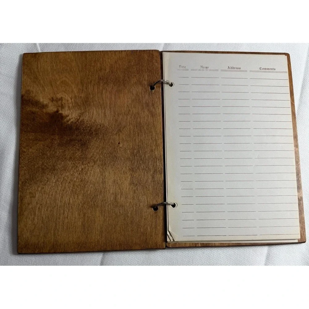 VTG Style Wooden Guest Book People I've Drunk With Bar Journal Notebook NB008